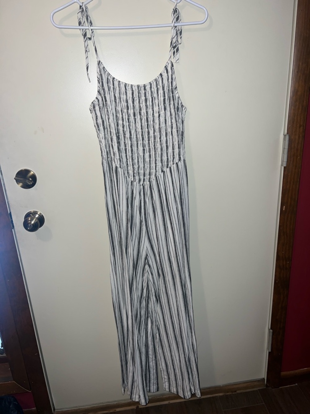 American Eagle Outfitters Blue and White Striped Jumpsuit